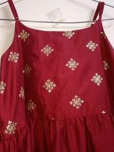 Maroon Sundress with Gold Accents