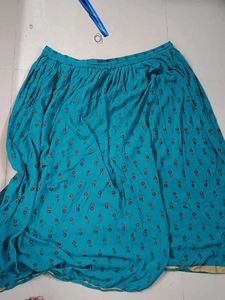 Teal Printed Skirt