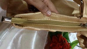 Elegant Gold Satin Clutch