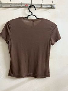 Brown H&amp;M Basic Tee
