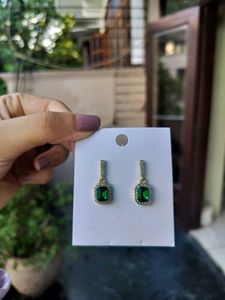 Emerald Green Drop Earrings