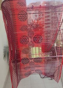 Red &amp; Black Paisley Print Scarf