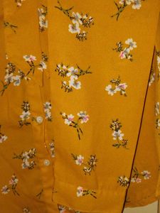 Floral Mustard Colour Shirt