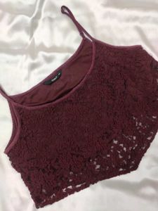 Burgundy Lace Cami Top