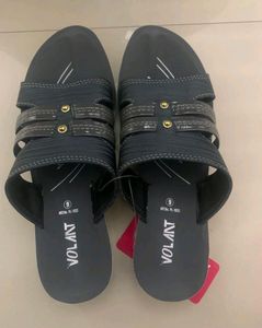 Dark Grey Chappal For Ladies