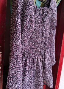 Floral Print Smocked Top
