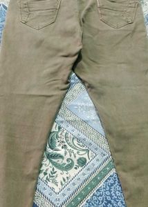 Olive Green High-Waisted Pants