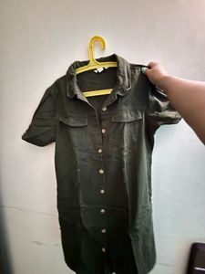 Olive Green Shirt Dress