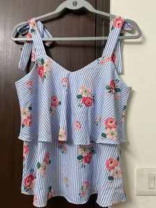 Floral Striped Tank Top
