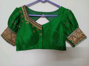 Elegant bottle Green Bridal blouse