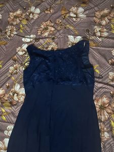 Navy Blue Sleeveless Gown