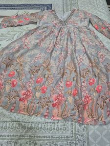 Floral Print Anarkali Kurta