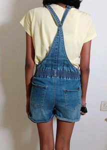 Denim Dungaree Shorts