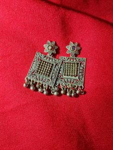 Ethnic Silver Tone Earrings
