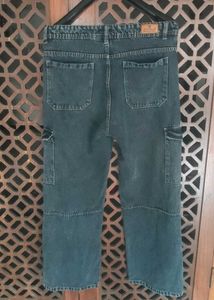 Blue-Grey Washed Cargo Jeans