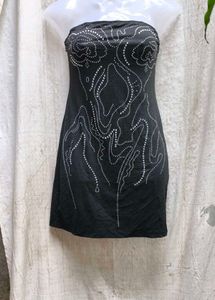 8296. Sparkly Black Mini Dress