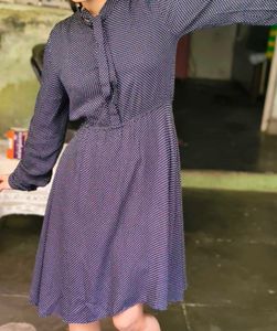 Polka Dot Tie Neck Dress