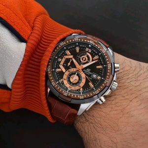 Casio Edifice EFR Chronograph Leather Strap Watch