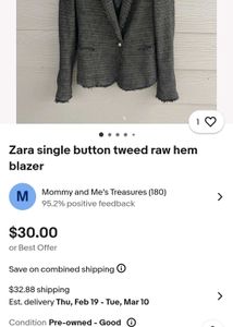 Zara Woman Tweed Blazer