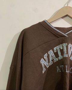 Brown Cropped National Athletics Sweatshirt