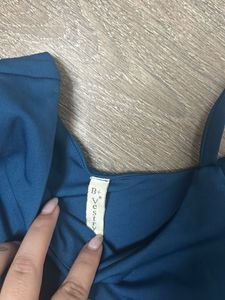 Blue One-Shoulder Cutout Dress