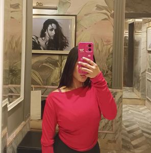 Red Long Sleeve Top &amp; Wide Leg Jeans