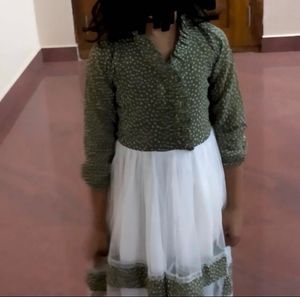 Girls Korean Dress/ Frock/gown Knee Length
