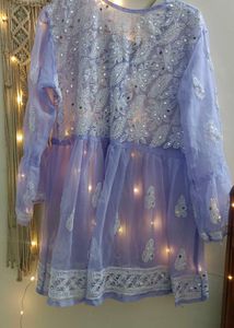 Lavender Embroidered Chikankari Top