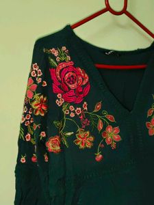 Floral Embroidered Mini Dress