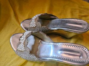 Embellished Silver Sandal