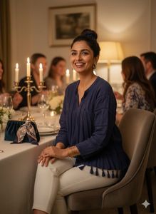 💙Boho Chic,Effortless Fit|NEXT Navy Tassel Tunic✨