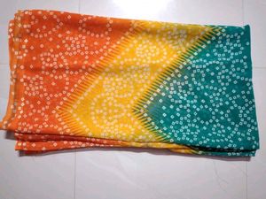 Brand New Bandhani Printed Saree with tikki work