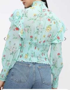 Tokyo Talkies Sea Green &amp; Yellow Floral Print