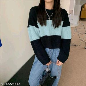 Korean Style Color Block Cropped Top
