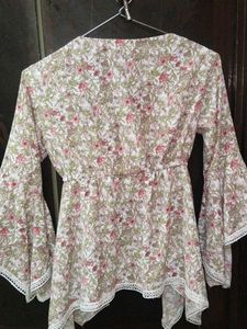 Floral Lace Trim Top
