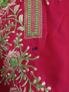 Embroidery Kurti With Pockets &amp; Designer Back