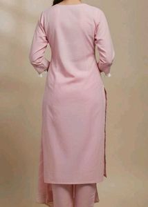 Pink Embroidered Kurta