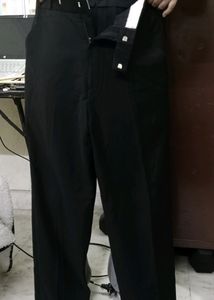 Cotton Blend Black Stripped Trousers