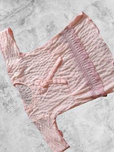 Peach Crinkle Top