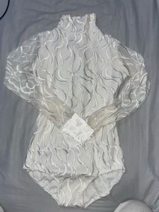 White Patterned Bodysuit