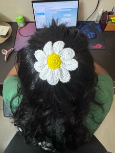 Crochet Daisy Hair Clip