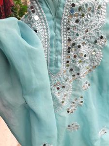 Aqua Mirror Embellished Kurti