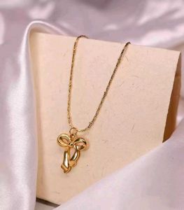 Anti Tarnish Bow Pendant Necklace