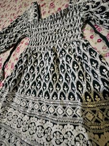 Black Chikankari Top