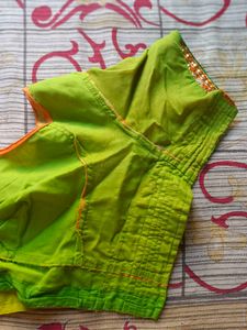 Green And Orange Saree