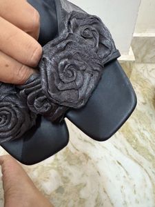 Elegant Black Floral Heels