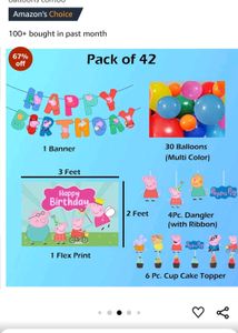 Birthday Theam Pepa pig Decorations🎀