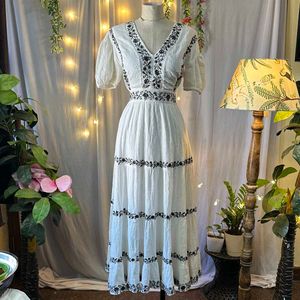 Boho Embroidered Maxi Dress