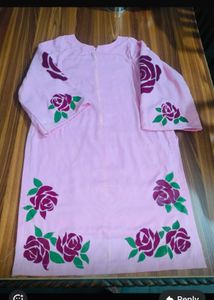 Pakistani Pink Floral Kurta Set