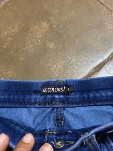 Unused Go Colours Womens Denim Knee Length Shorts